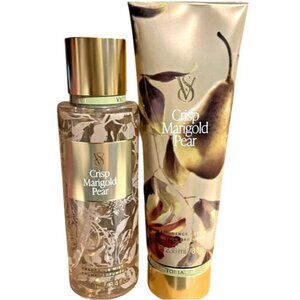 Victorias Secret Crisp Marigold Pear Fragrance Mist &‎ Lotion Set NEW